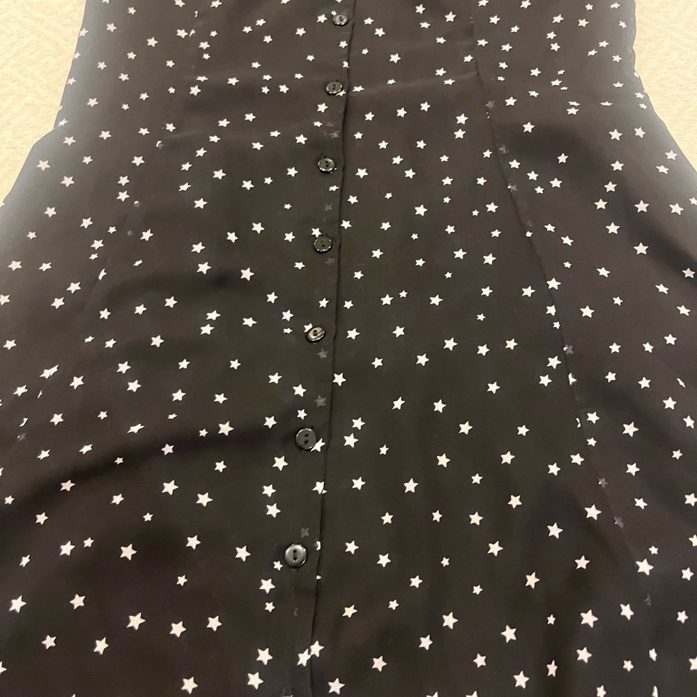 Aqua black dress with white stars - Picture 3 of 5